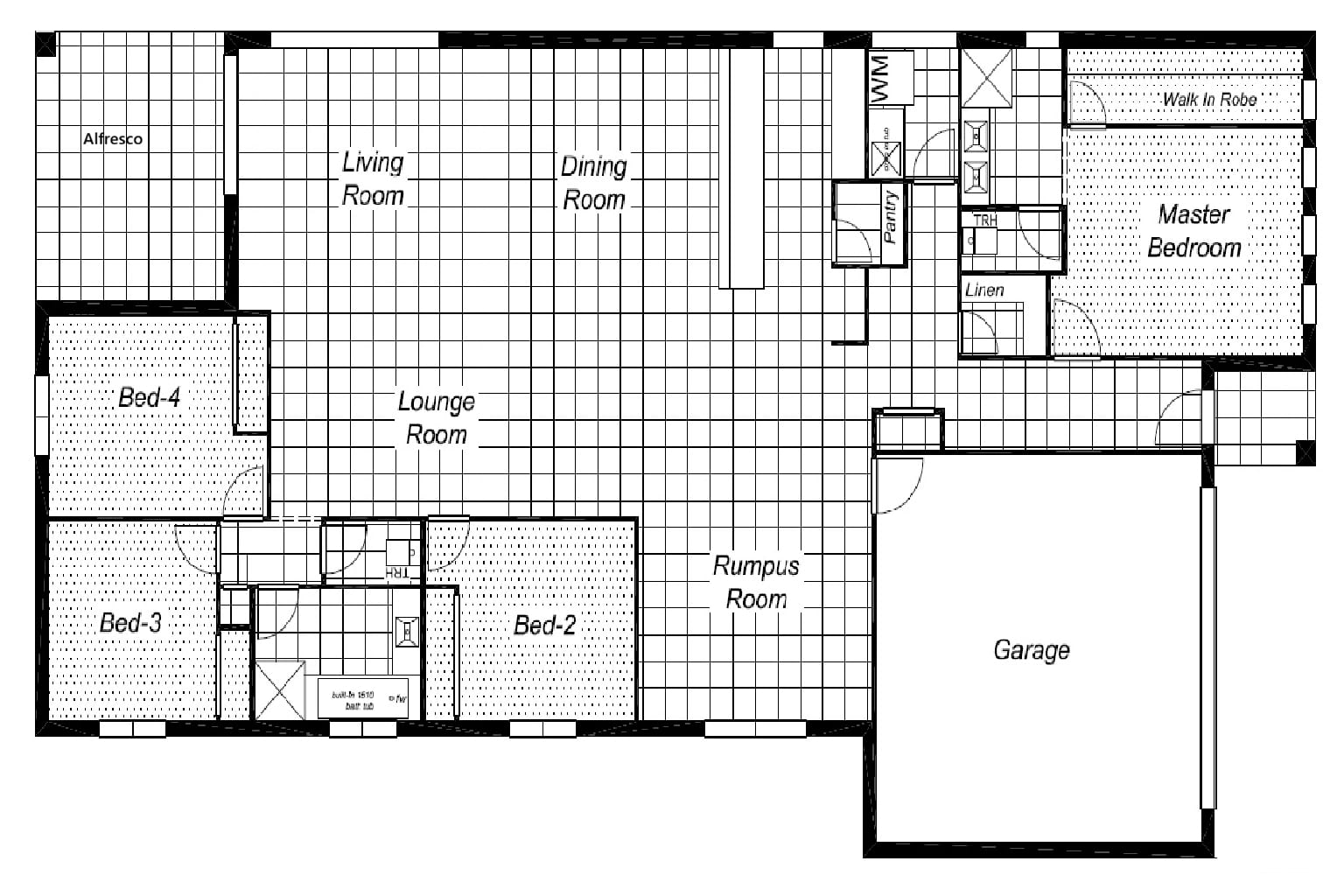 Artists Impression — working drawing to colourised plan — original working drawing