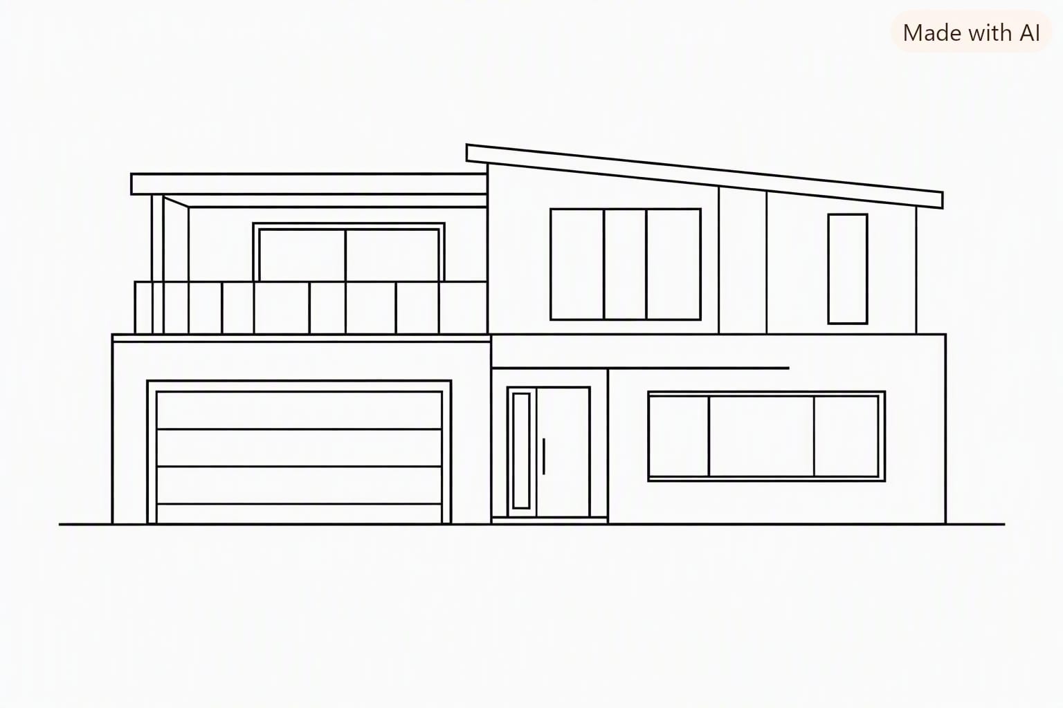Mixed — blueprint overlay on photoreal render — original working drawing